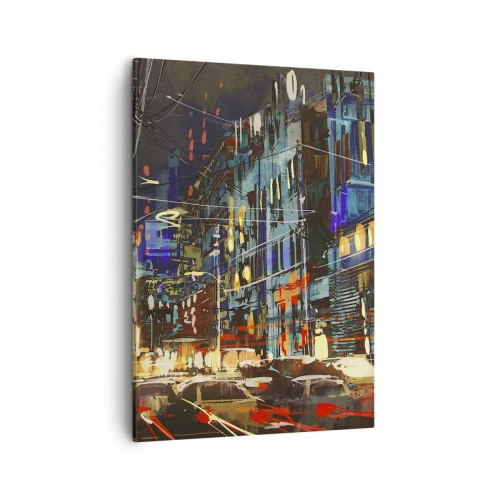 Obraz na plátně - Večerní pouliční ruch - 50x70 cm