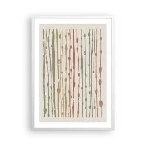 Plakát v bílém rámu - Hudební záznam barev - 50x70 cm