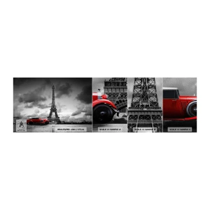 Vzor Fototapety Premium Sand - Ne tak dávno v Paříži - Automobilový průmysl, Eiffelova věž, Paříž - 100x30 cm