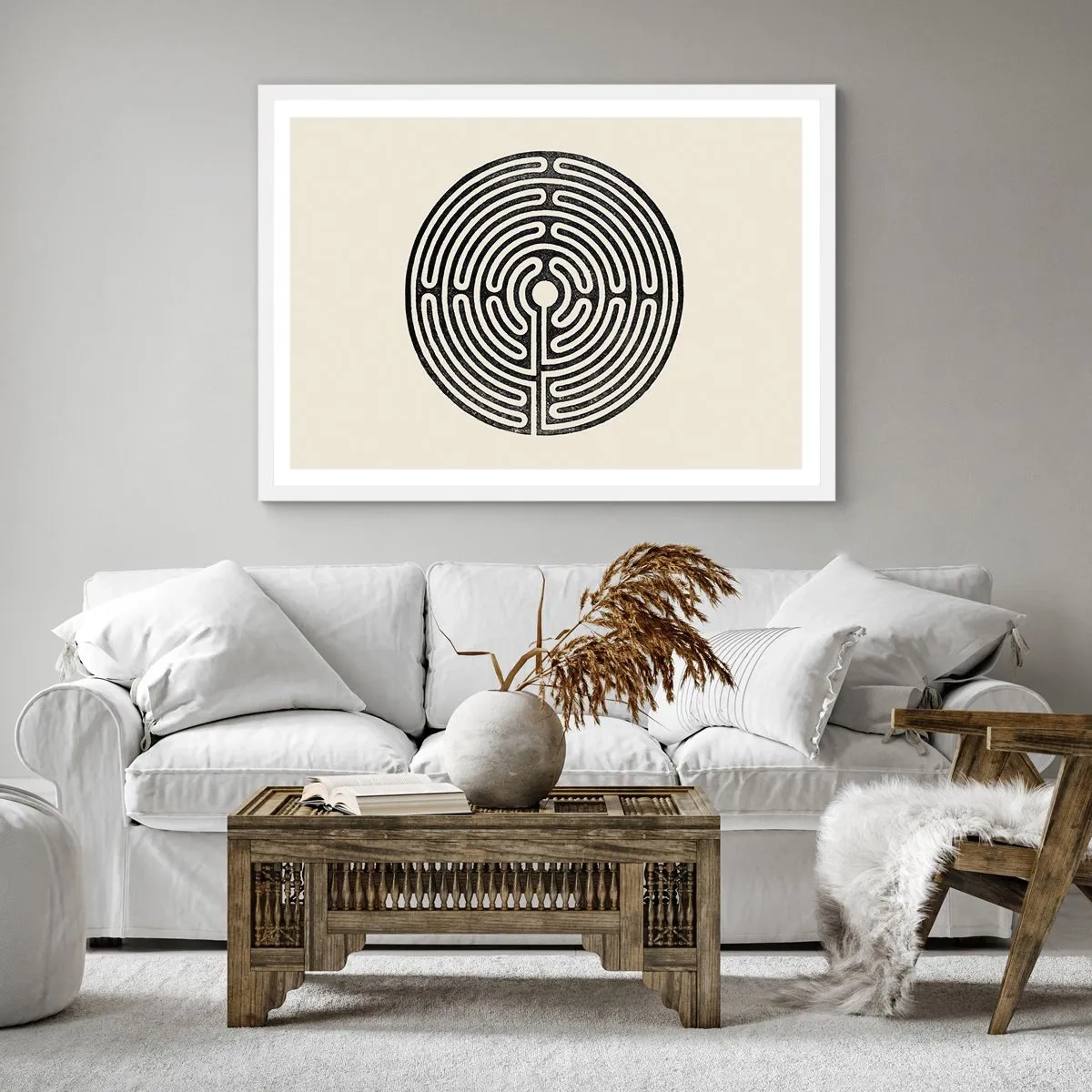 Plakát v bílém rámu - Tajemný řád - 60x60 cm