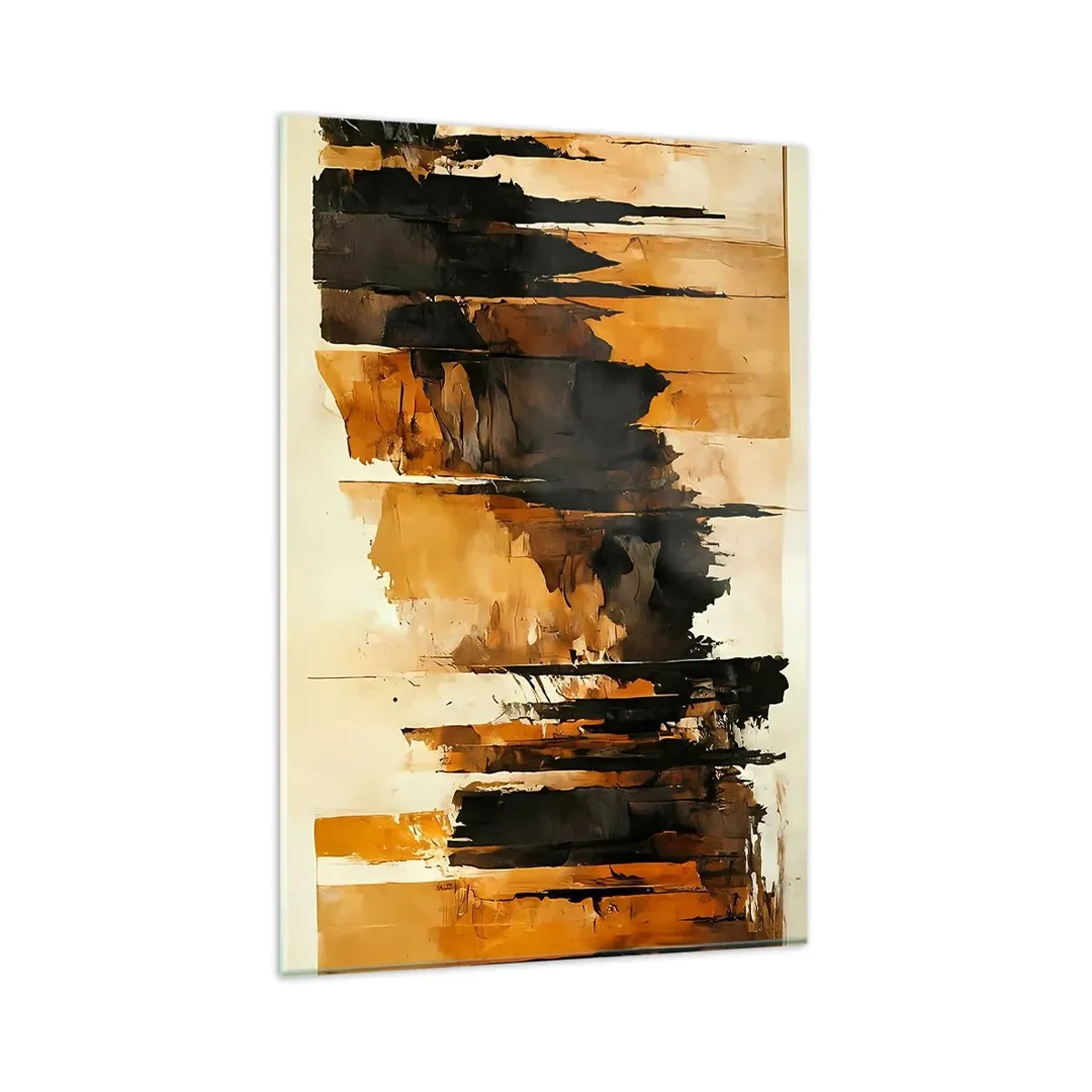 Obraz na skle - Harmonie černé a zlaté - 80x120 cm