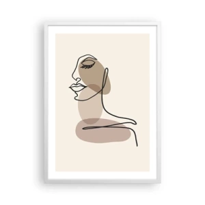 Plakát v bílém rámu - Při poslechu samé sebe - 50x70 cm