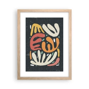 Plakát v rámu světlý dub - Kompozice – hned tě chytím - 30x40 cm