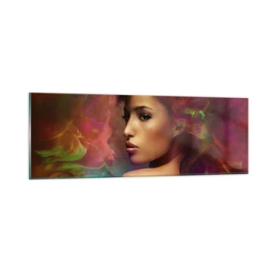 Obraz na skle - Krásnější než duha, jemnější než mlha - 90x30 cm