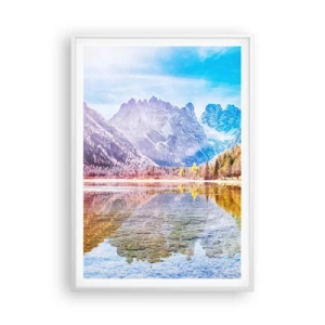 Plakát v bílém rámu - A v horách už je podzim - 70x100 cm