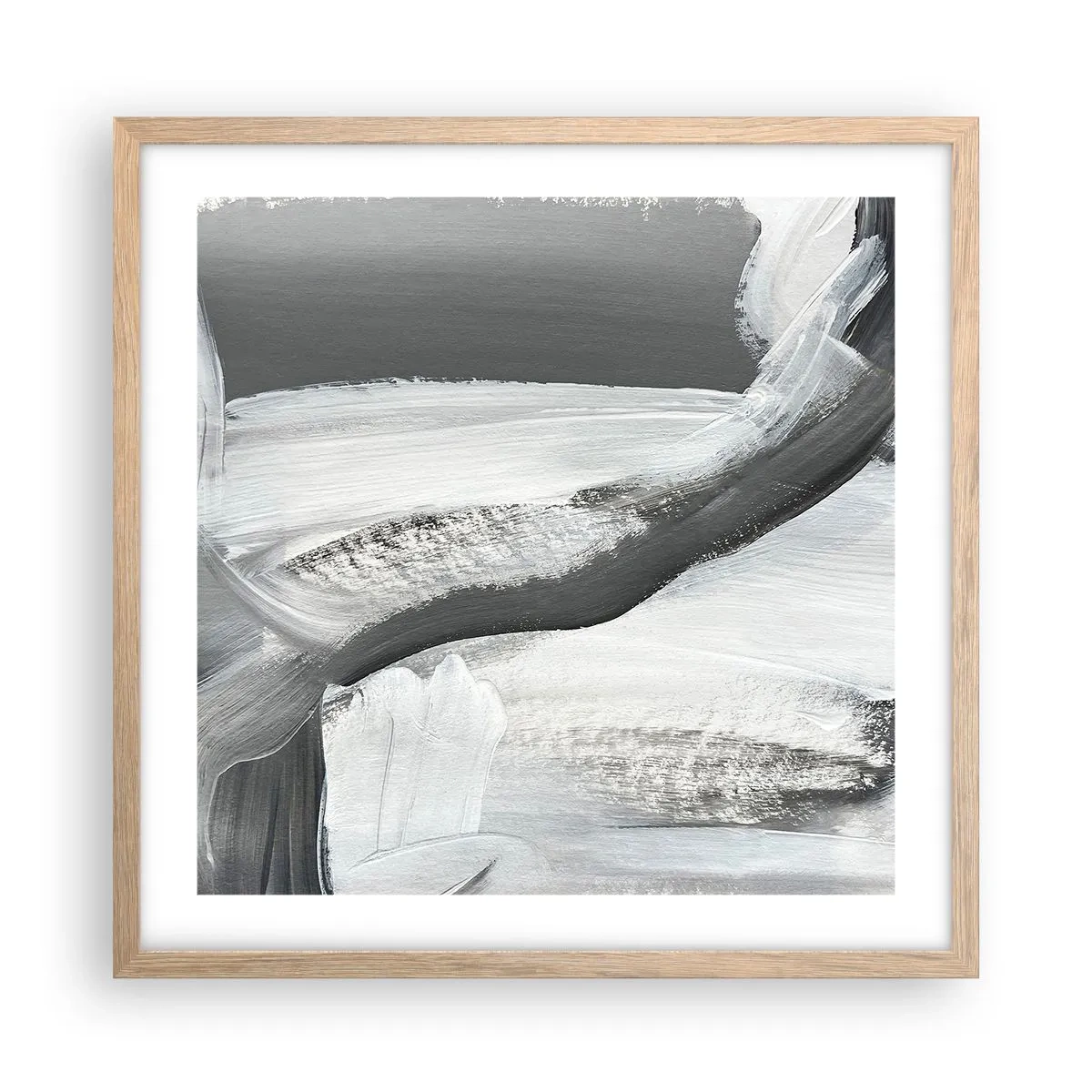 Plakát v rámu světlý dub - Pevným pohybem - 50x50 cm