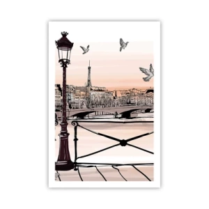 Plakát - Nad střechami Paříže - 61x91 cm