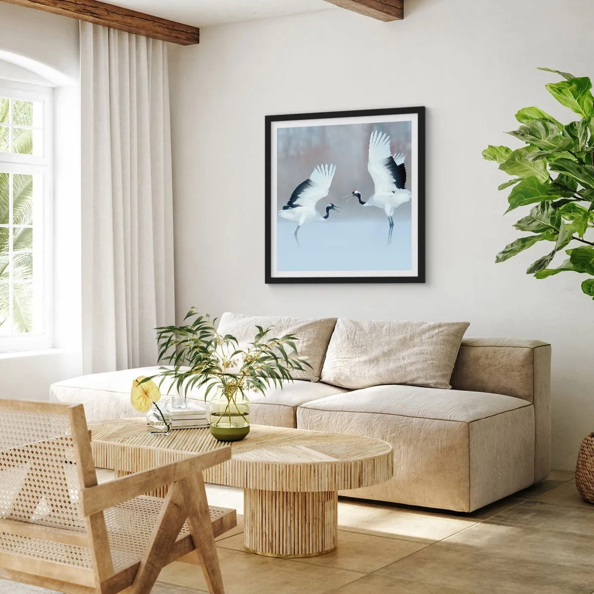 Plakát v černém rámu - Tanec v mlze - 50x50 cm