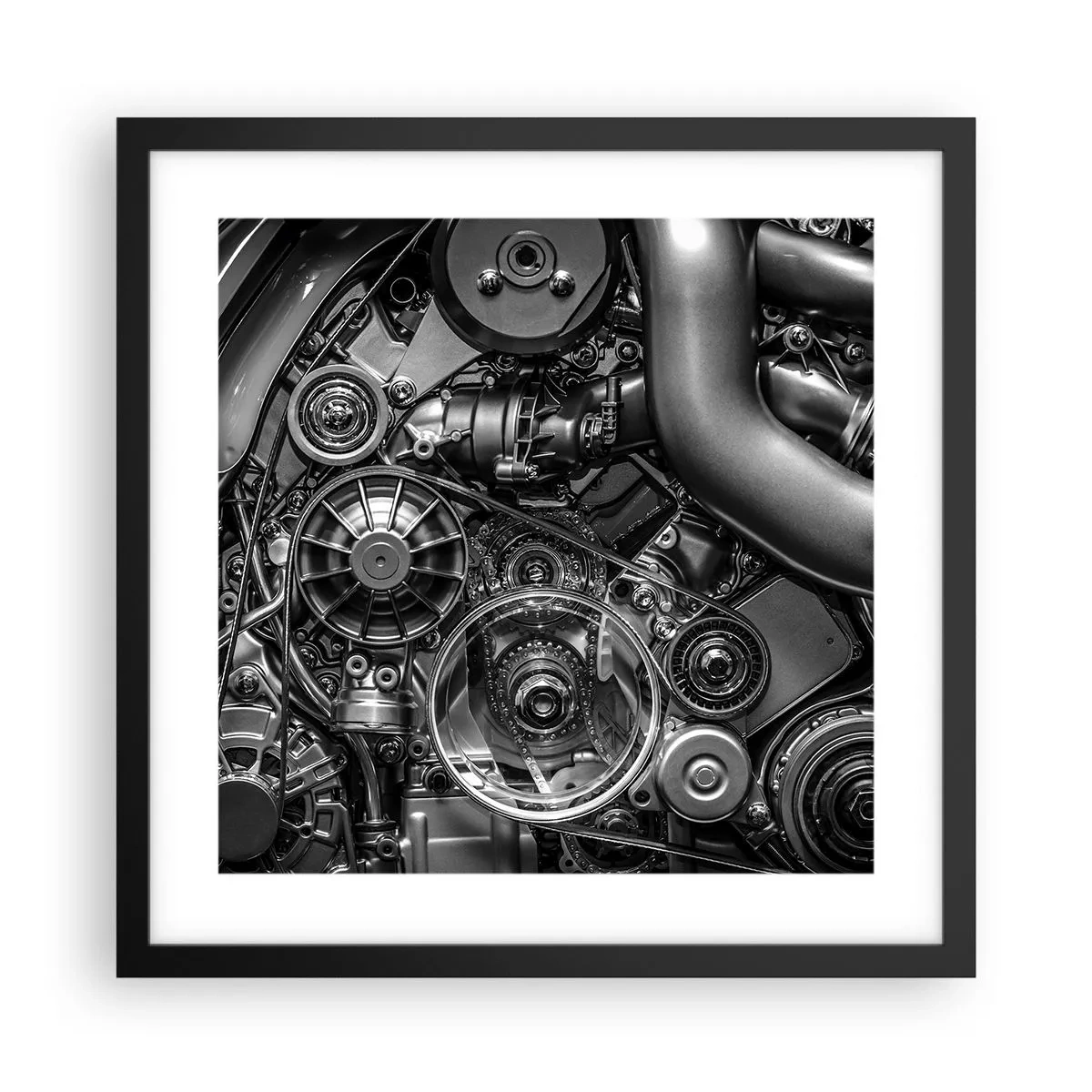 Plakát v černém rámu - Poezie mechaniky - 40x40 cm