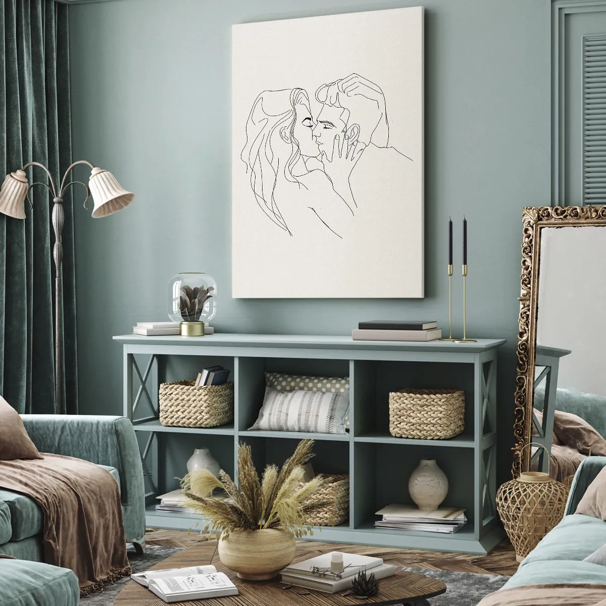 Obraz na plátně - Zamotaní citem - 65x120 cm