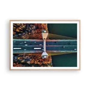 Plakát v rámu světlý dub - Za vodami, za lesy - 100x70 cm