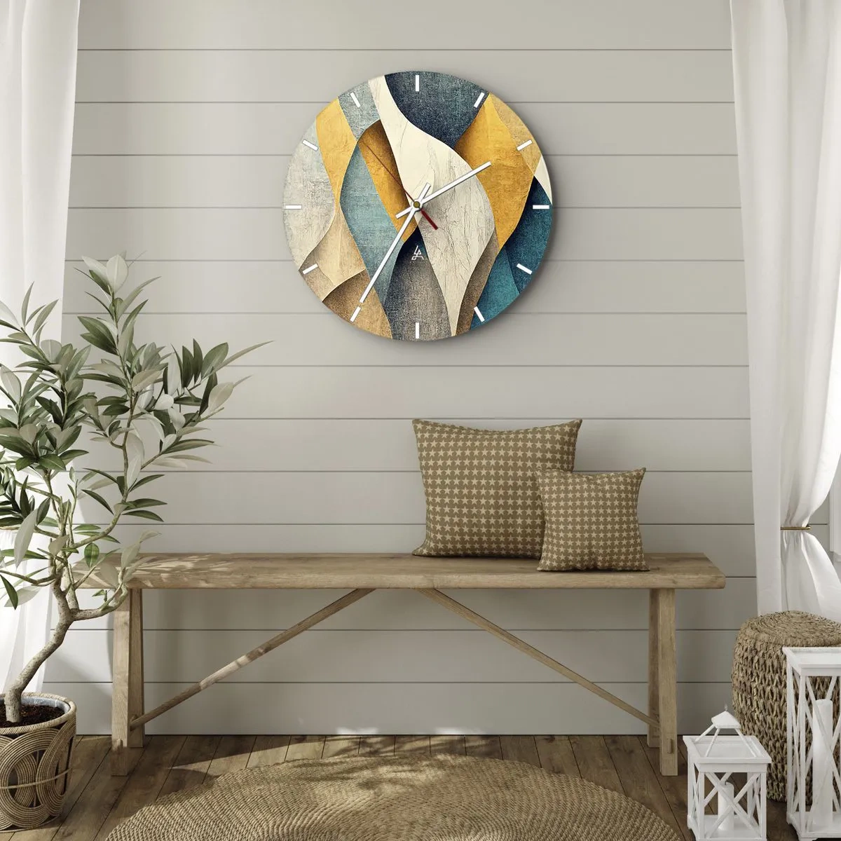 Nástěnné hodiny - Rytmus a vlnění - 30x30 cm