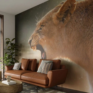 Fototapeta Premium Sand - Snaž se neposlouchat - Zvířata, Lev, Afrika - 500x350 cm