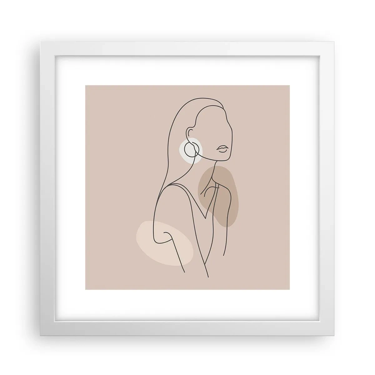 Plakát v bílém rámu - Dívčí ikona - 30x30 cm