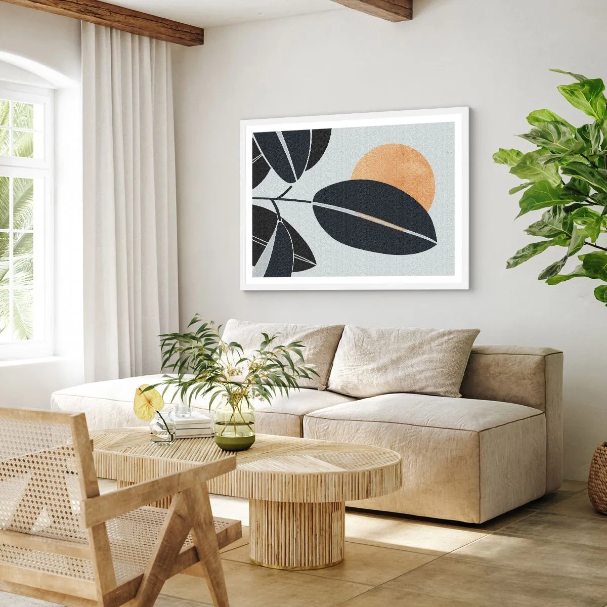 Plakát v bílém rámu - Den horkého léta - 91x61 cm