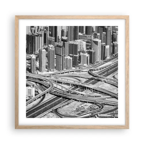 Plakát v rámu světlý dub - Dubaj – nemožné město - 50x50 cm