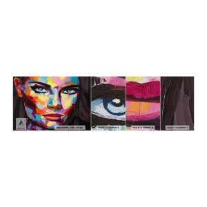 Vzor Fototapety Premium Canvas - Také barevná duše - Portrét ženy, Tvář, Kus - 100x30 cm