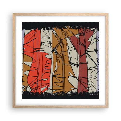 Plakát v rámu světlý dub - Spontánní kompozice - 50x50 cm