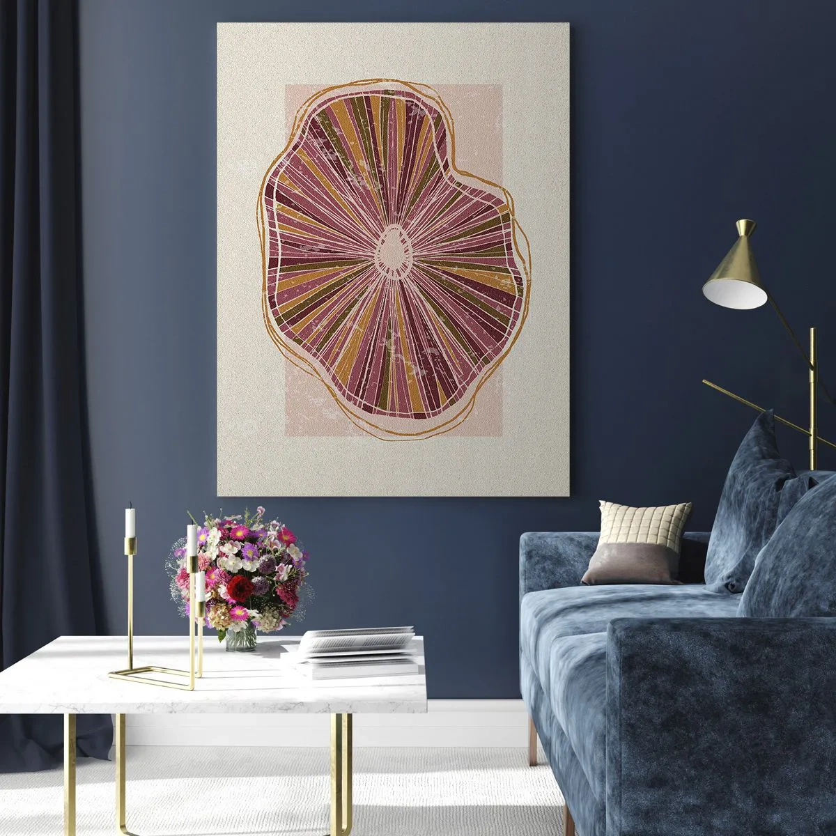 Obraz na skle - Radiální abstrakce - 50x70 cm