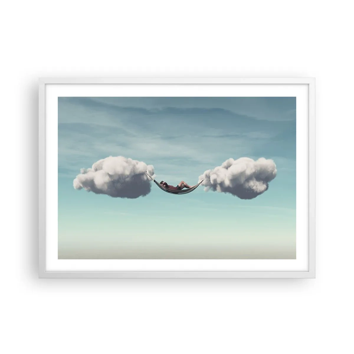 Plakát v bílém rámu - Blaženost okamžiku - 70x50 cm