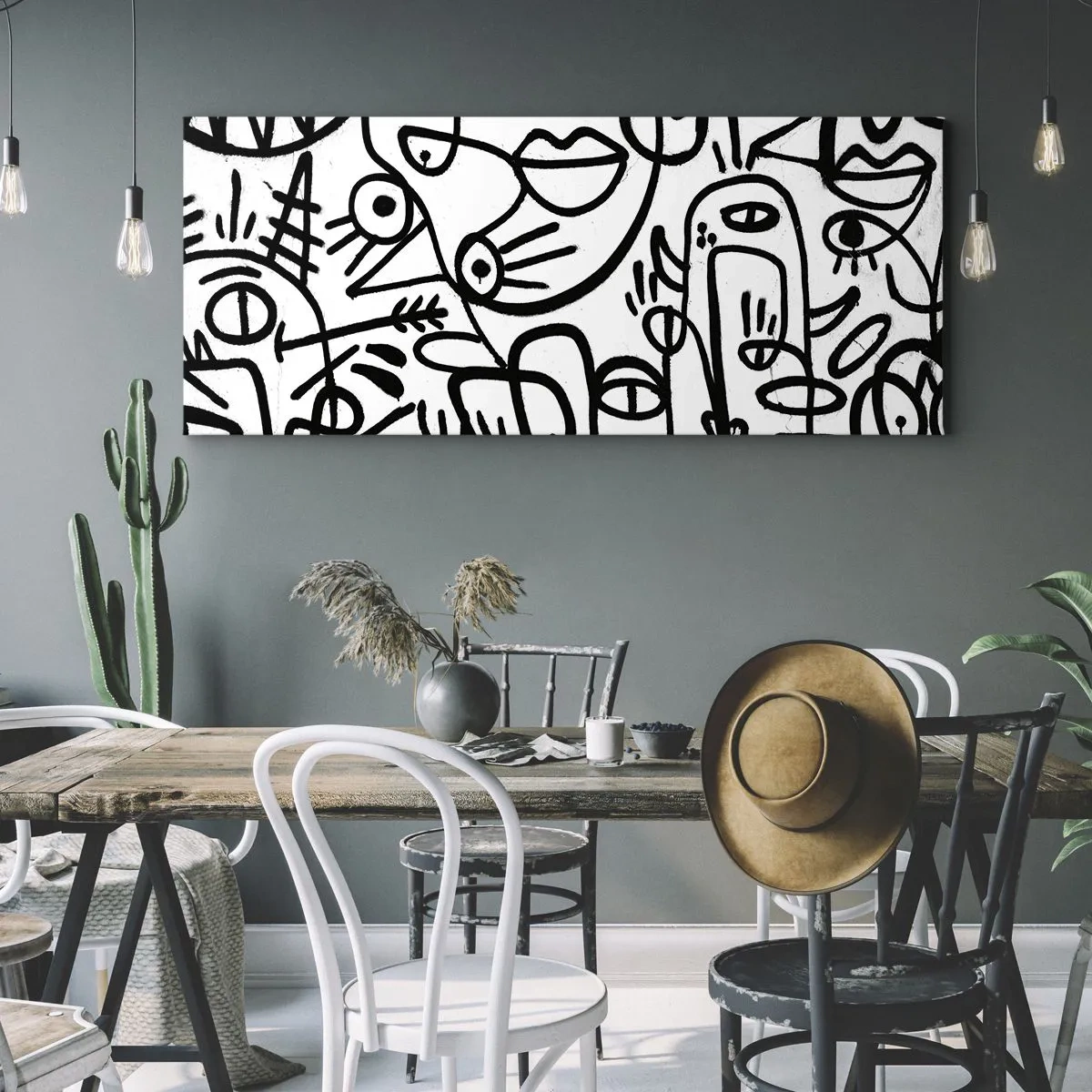 Obraz na plátně - Tváře a přeludy - 160x50 cm