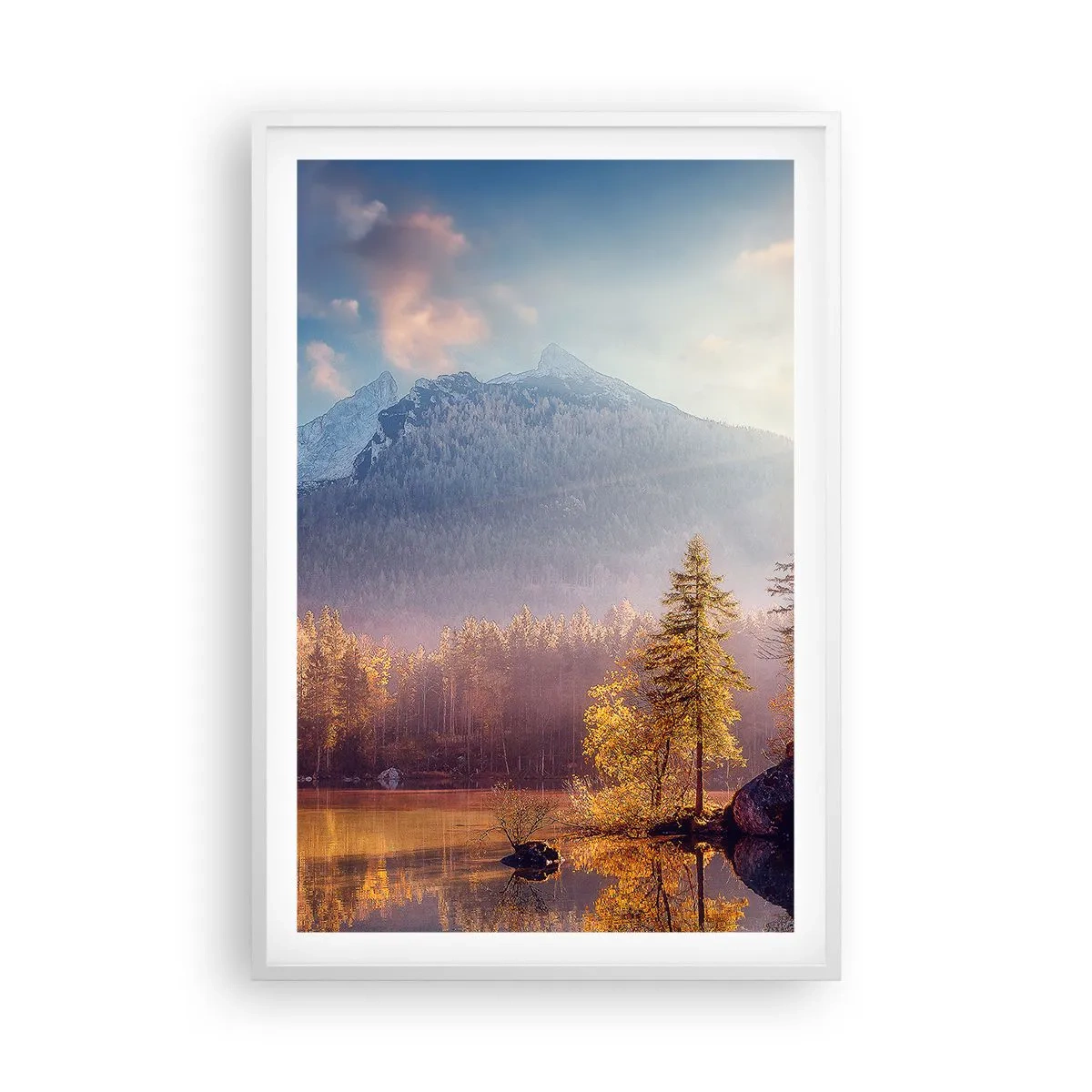 Plakát v bílém rámu - V horách a údolích - 61x91 cm