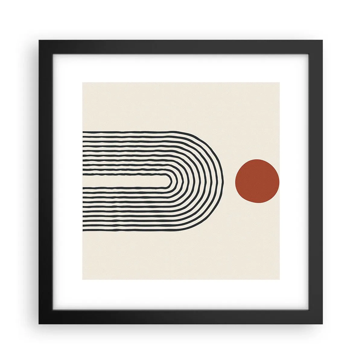 Plakát v černém rámu - Magnetismus tvarů a barev - 30x30 cm