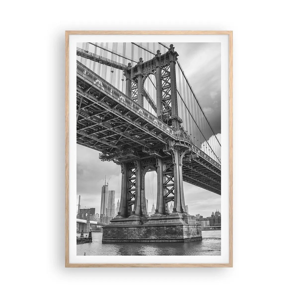 Plakát v rámu světlý dub - Do srdce města - 70x100 cm