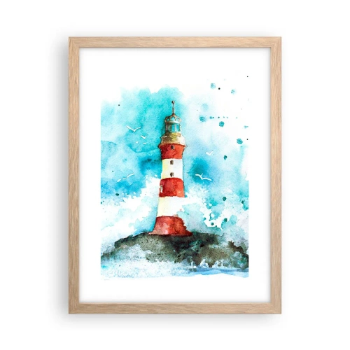 Plakát v rámu světlý dub - Jednota živlů - 30x40 cm