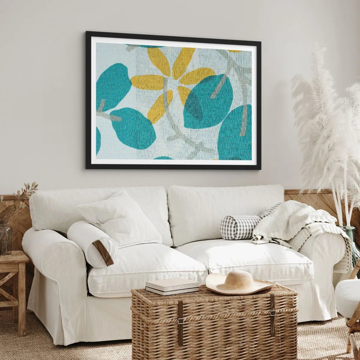 Plakát v černém rámu - Mezi azurovými listy - 91x61 cm