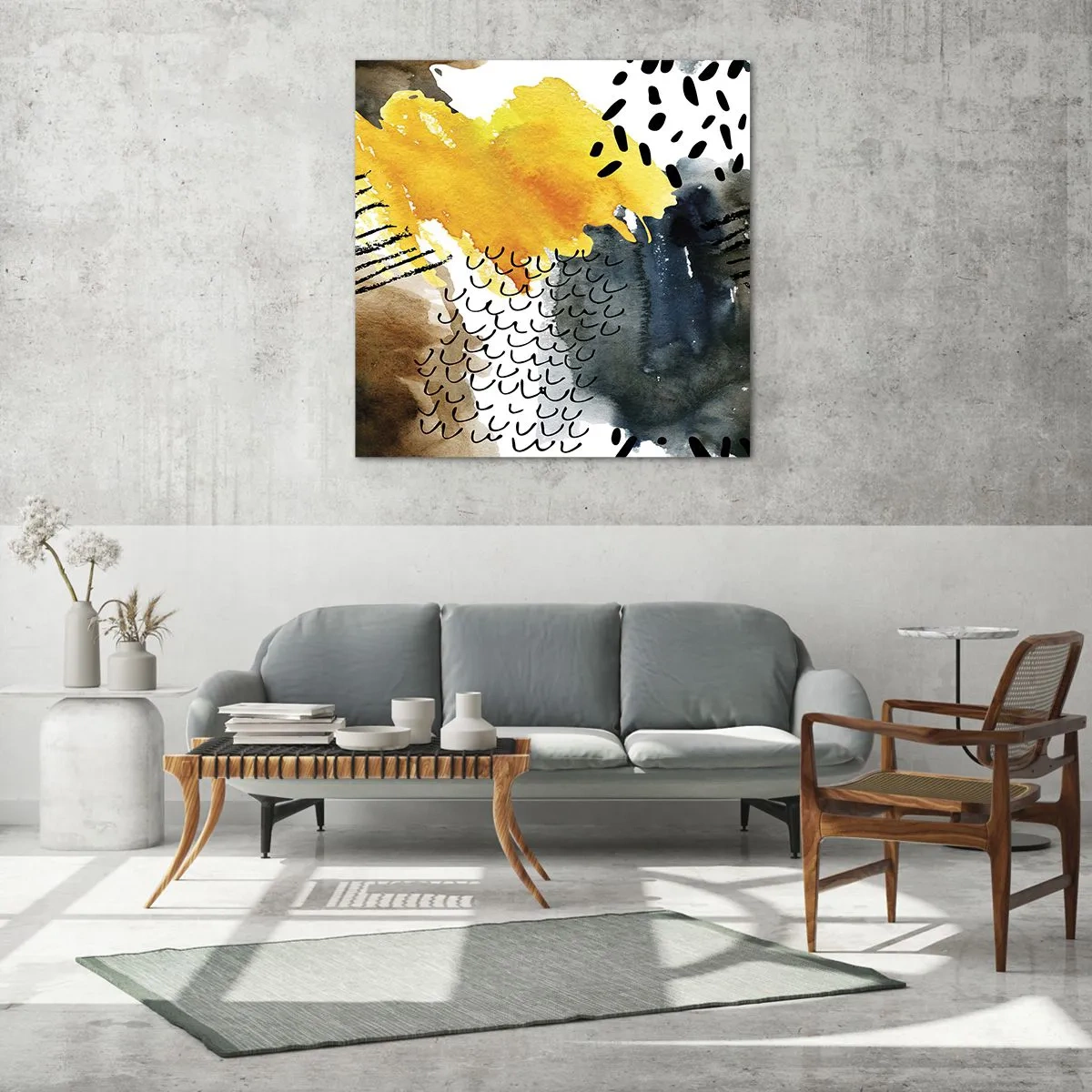 Obraz na skle - Setkání živlů - 70x70 cm