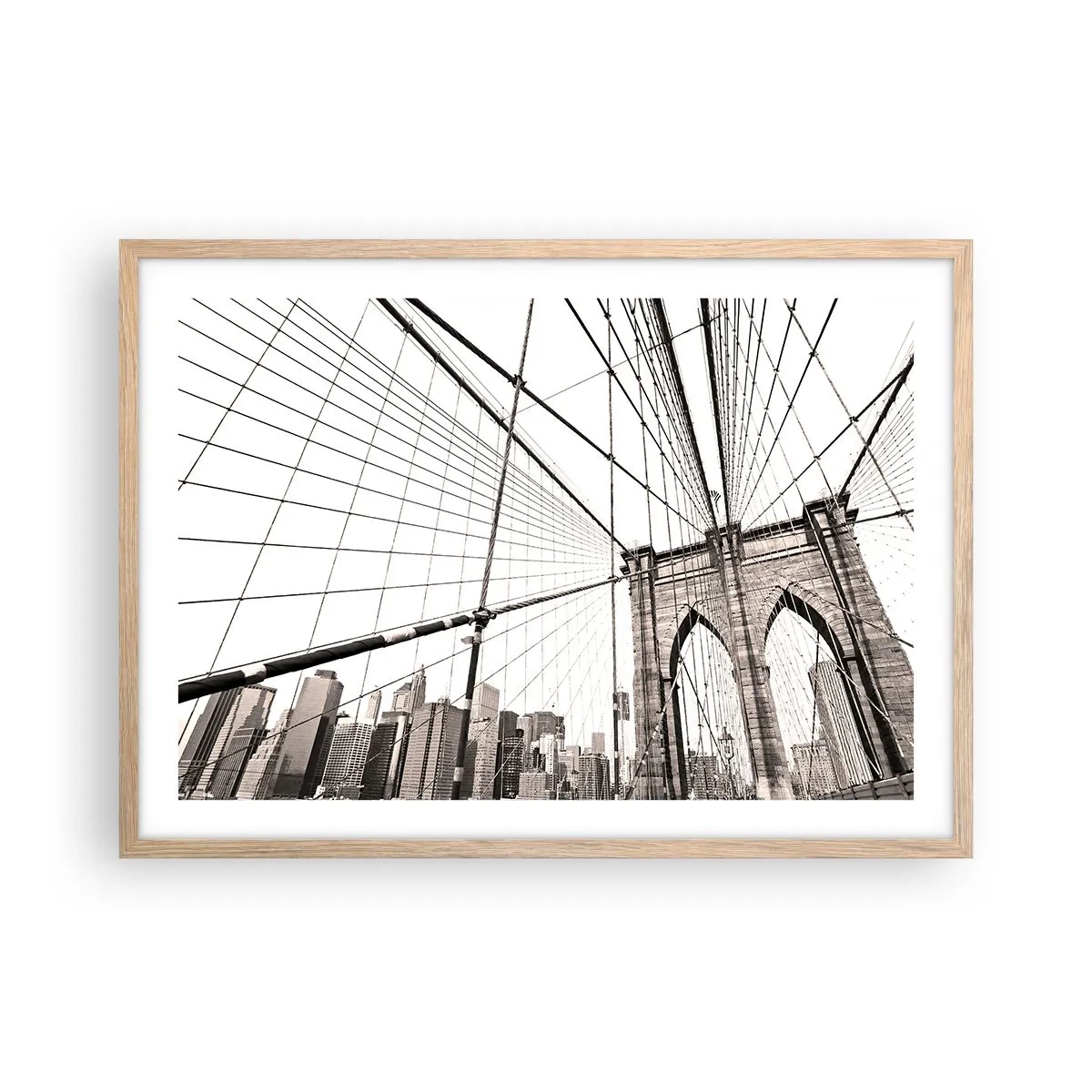 Plakát v rámu světlý dub - Newyorská katedrála - 70x50 cm