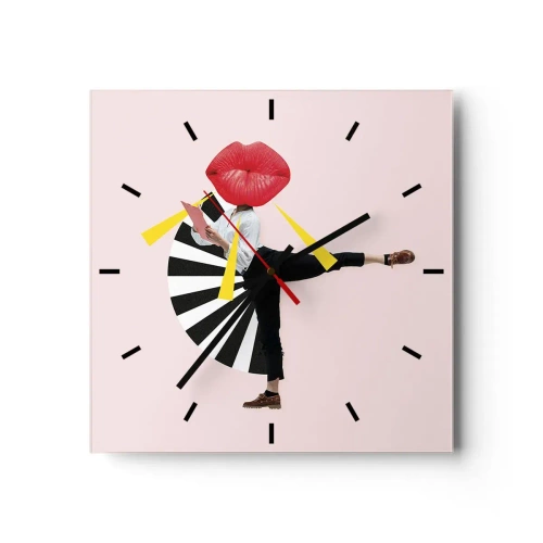 Nástěnné hodiny - Surrealistický pop-art - 30x30 cm
