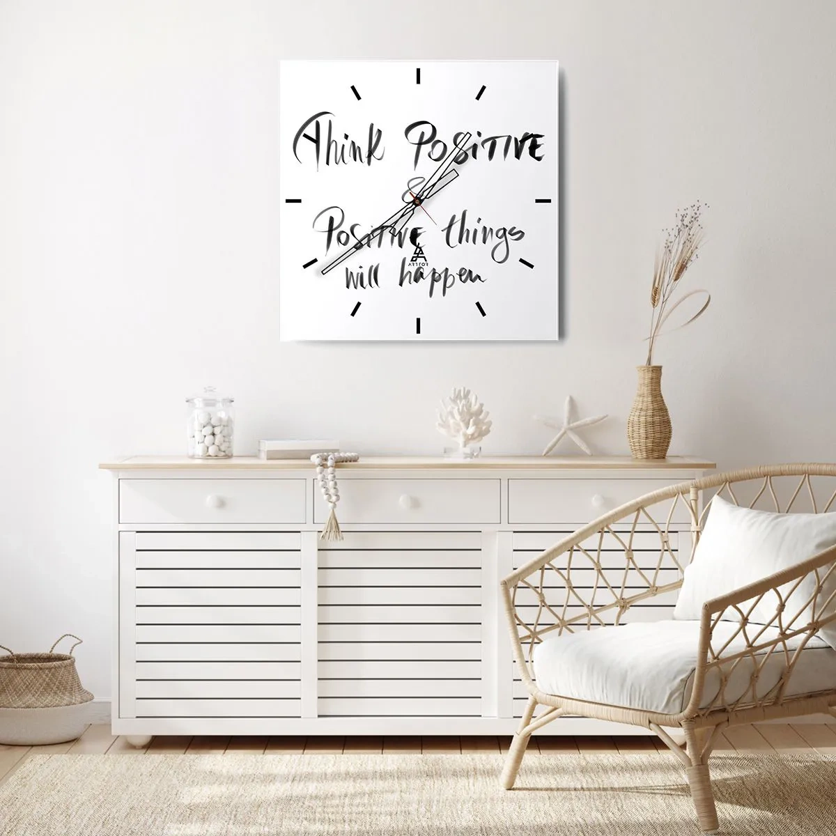 Nástěnné hodiny - Jak žít? - 40x40 cm