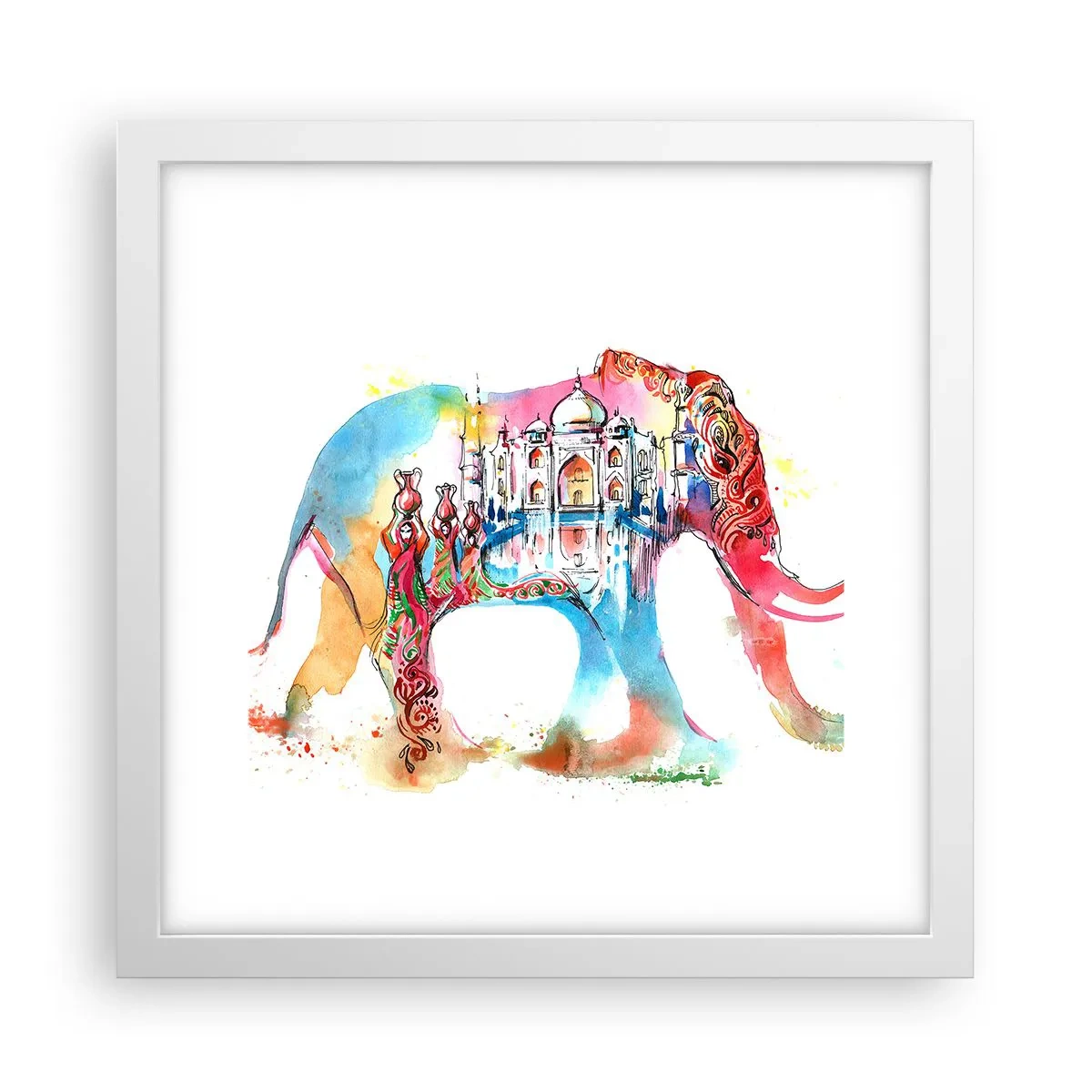 Plakát v bílém rámu - Indie - aura lásky - 30x30 cm