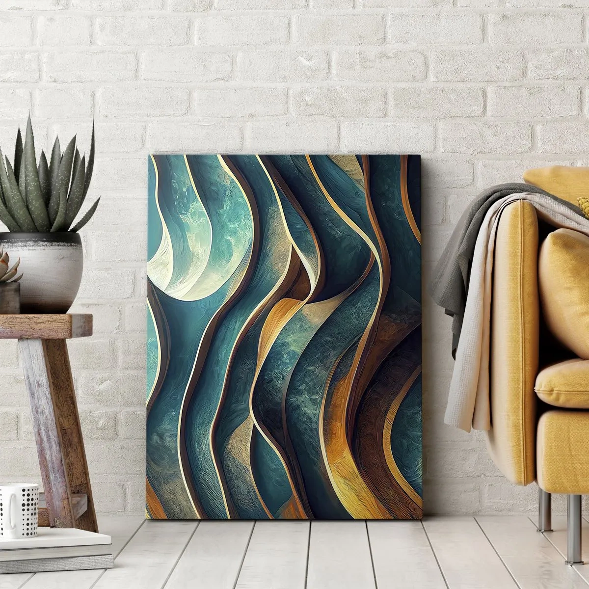 Obraz na plátně - Meandry modré - 80x120 cm