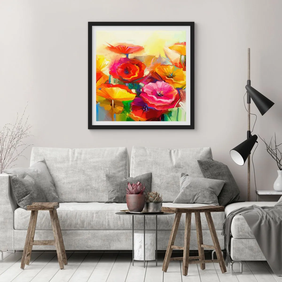 Plakát v černém rámu - Nejenom červené - 50x50 cm