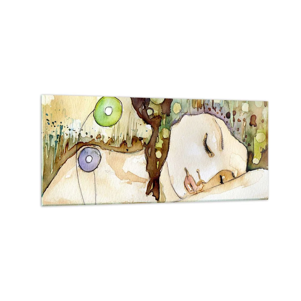 Obraz na skle - Smaragdově-fialový sen - 120x50 cm