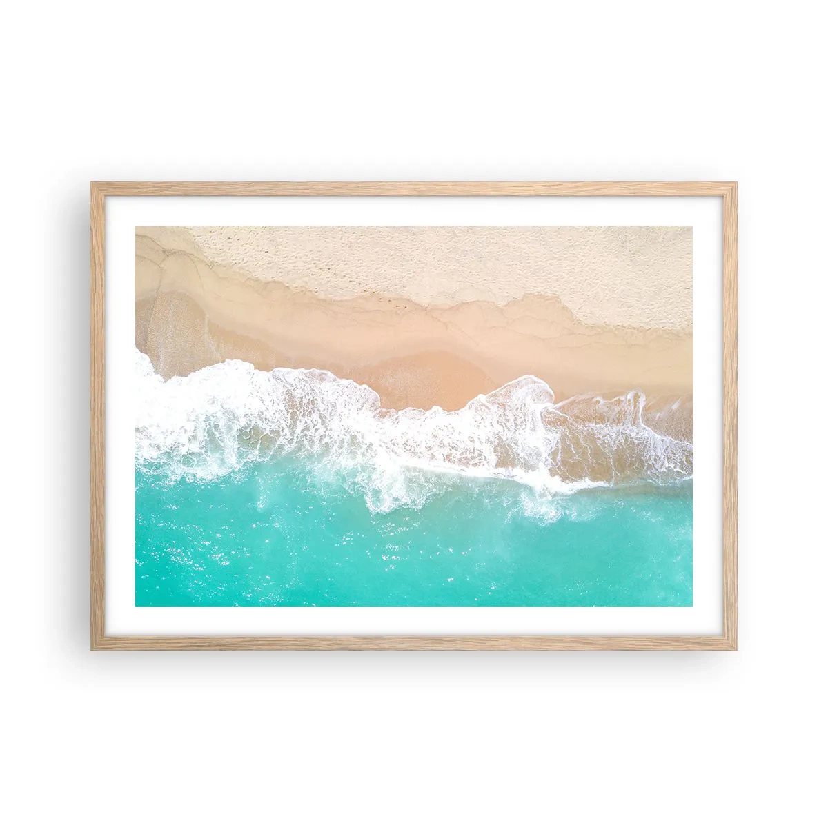 Plakát v rámu světlý dub - Mazlivý dotek - 70x50 cm