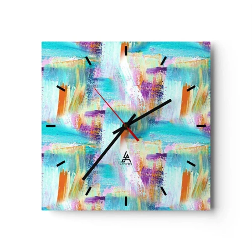 Nástěnné hodiny - Pohodové střídavé cákance - 30x30 cm
