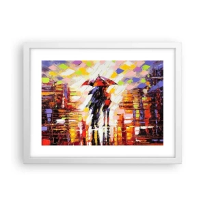 Plakát v bílém rámu - Společně přes noc a déšť - 40x30 cm