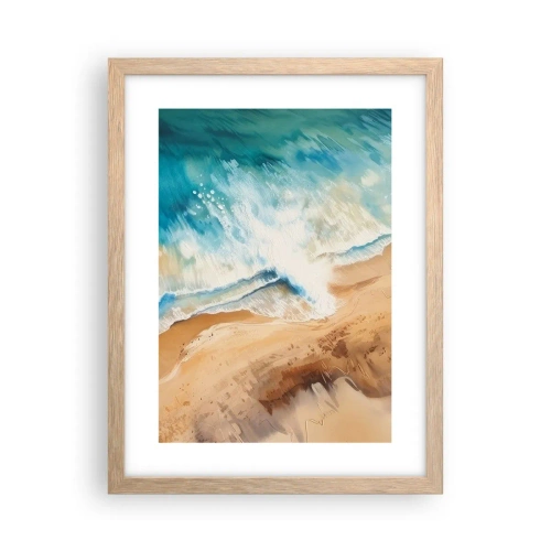 Plakát v rámu světlý dub - Vlna, která se vrací - 30x40 cm