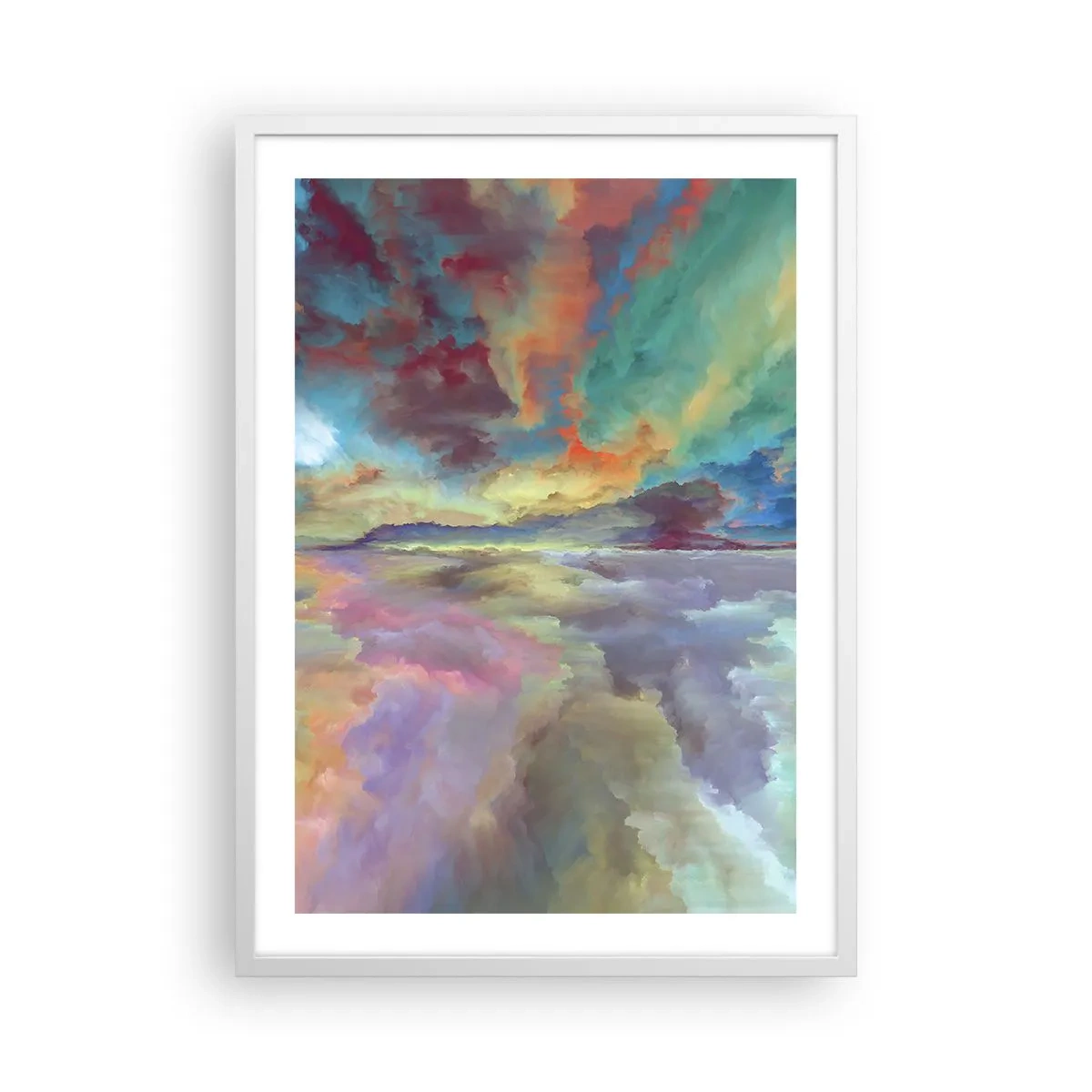 Plakát v bílém rámu - Dvě nebe - 50x70 cm