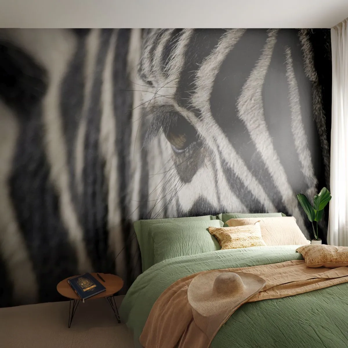 Fototapeta Premium Canvas - Portrét s pruhy - Zvířata, Žebra, Afrika - 250x175 cm