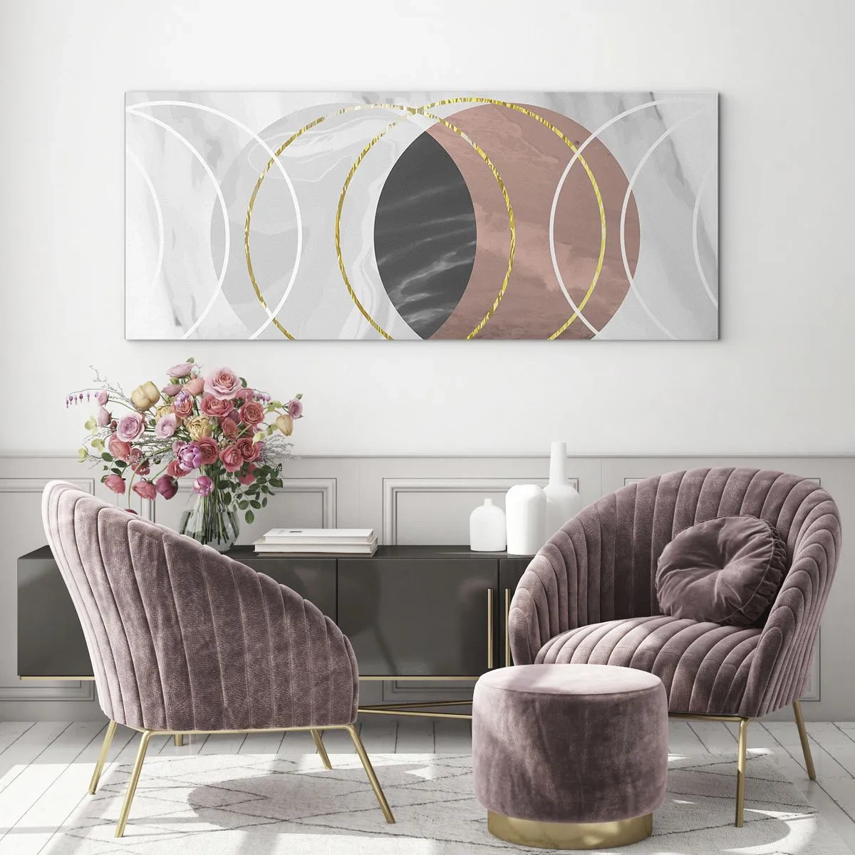 Obraz na skle - Hudba sfér - 100x40 cm