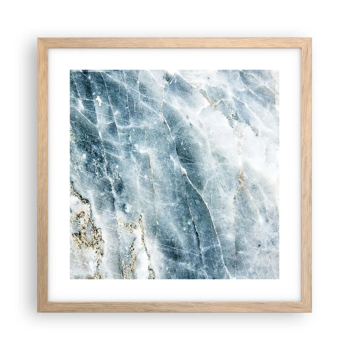 Plakát v rámu světlý dub - Ledový svět - 40x40 cm