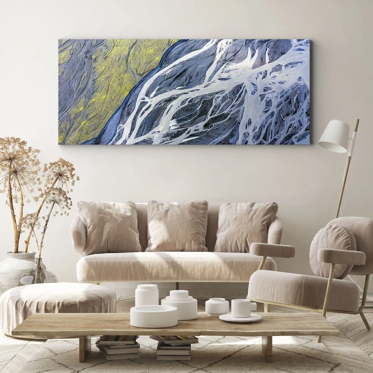 Obraz na plátně - Jeskynní malby přírody - 100x40 cm
