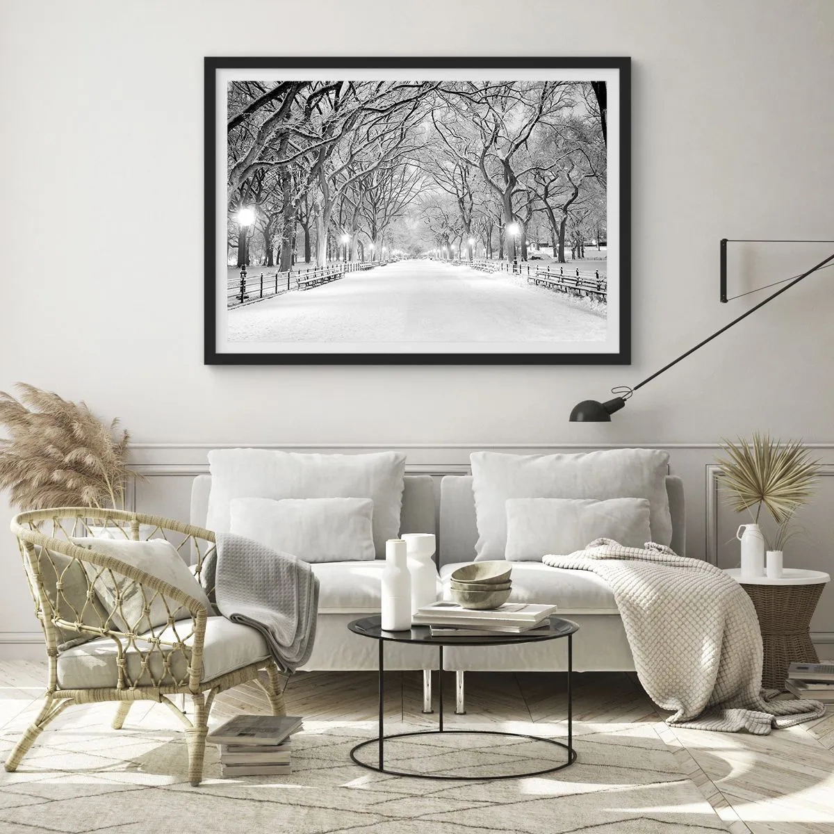 Plakát v černém rámu - Čtyři roční období – zima - 70x50 cm