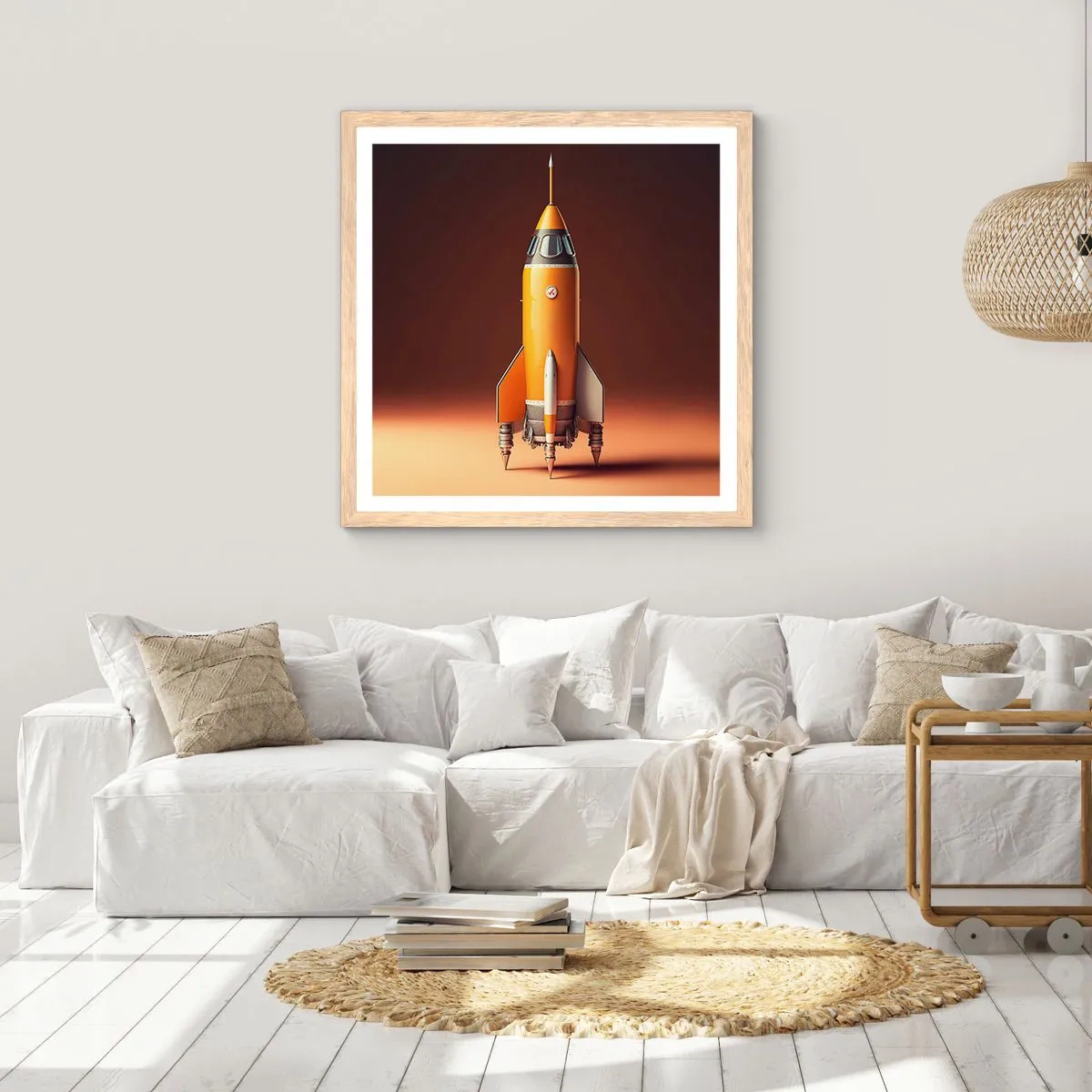 Plakát v rámu světlý dub - Začíná to snem - 40x40 cm