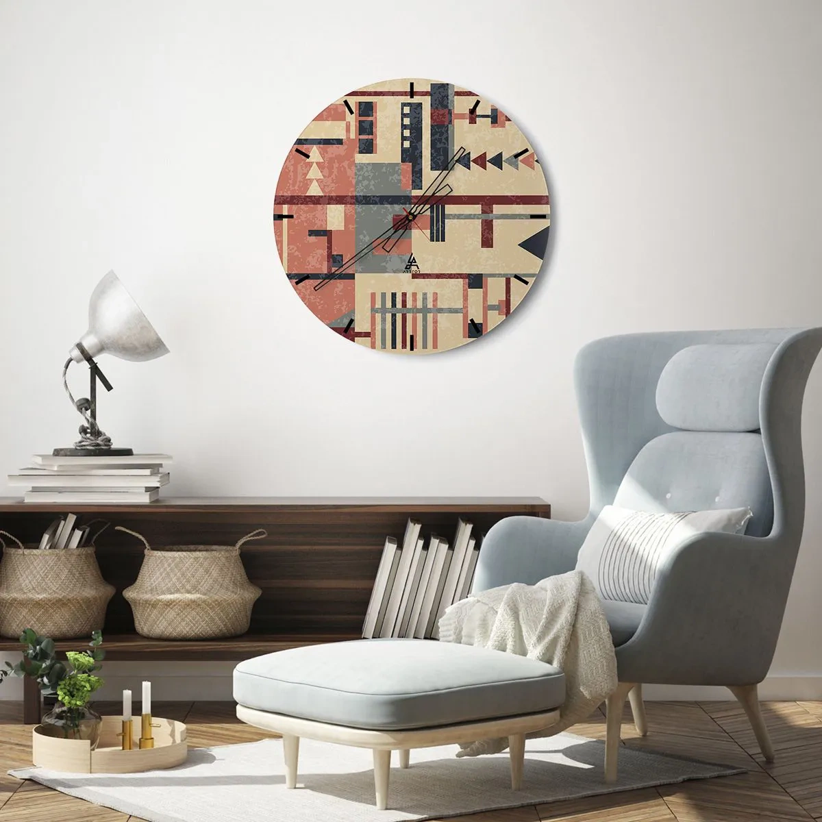 Nástěnné hodiny - Vodorovná a svislá kombinace - 40x40 cm